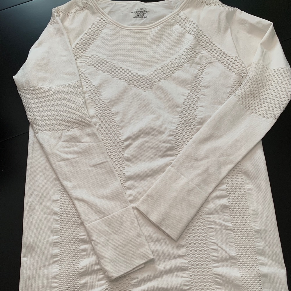 Athleta white long sleeve shirt size large.